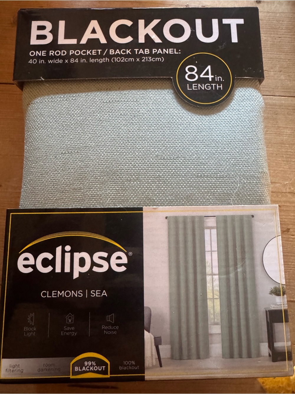 Eclipse Blackout Curtain Panel in Light Sea